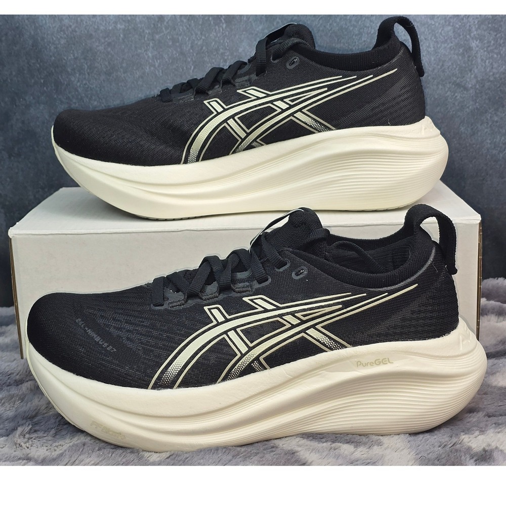 NWOT GEL-Nimbus 27 Black/Lake Grey Running Shoes Women 7 1012B753